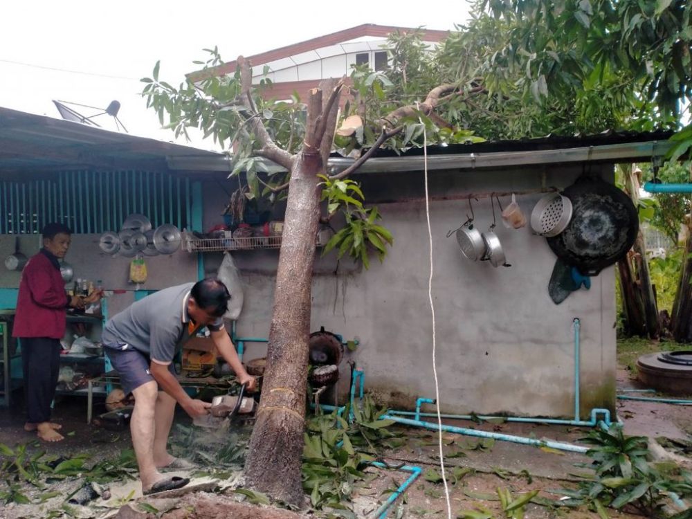 ช่วยเหลือผู้ประสบวาตภัยในพื้นที่